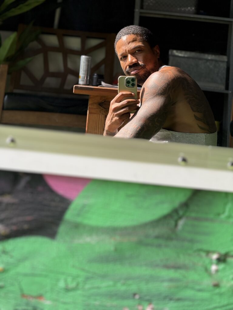 Brandon RaSean taking a mirror selfie at The Gym Philly.